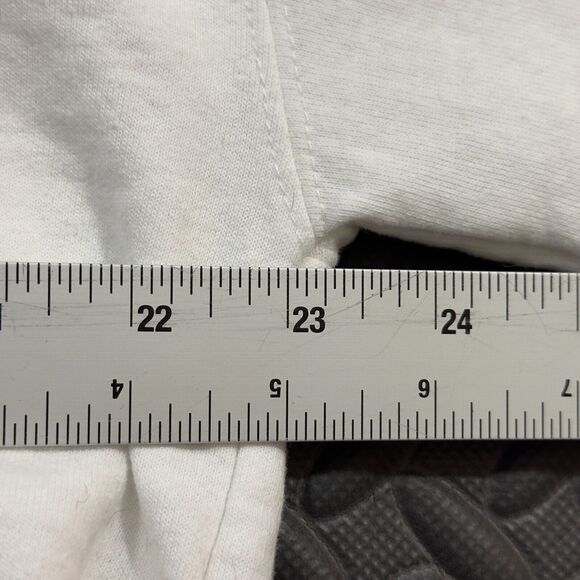 DKNY Jeans Sweatshirt Unisex Large White Spell-out Logo Long Sleeve Crew Neck - Picture 6 of 7